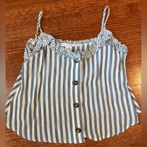 Blue/white striped top